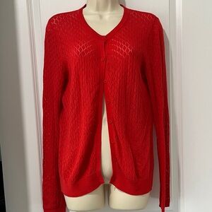 August Silk Vibrant Red Lightweight Cardigan